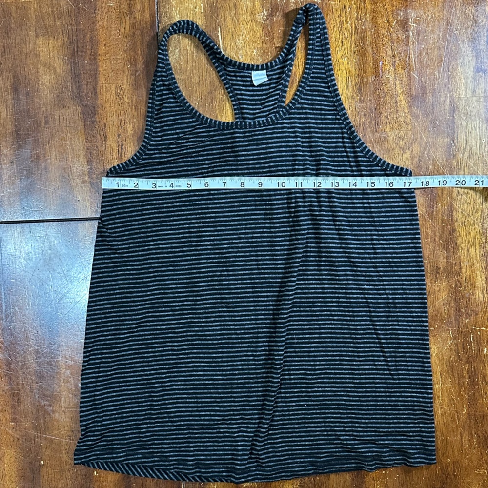 Jockey Black and Gray Striped Tank Top